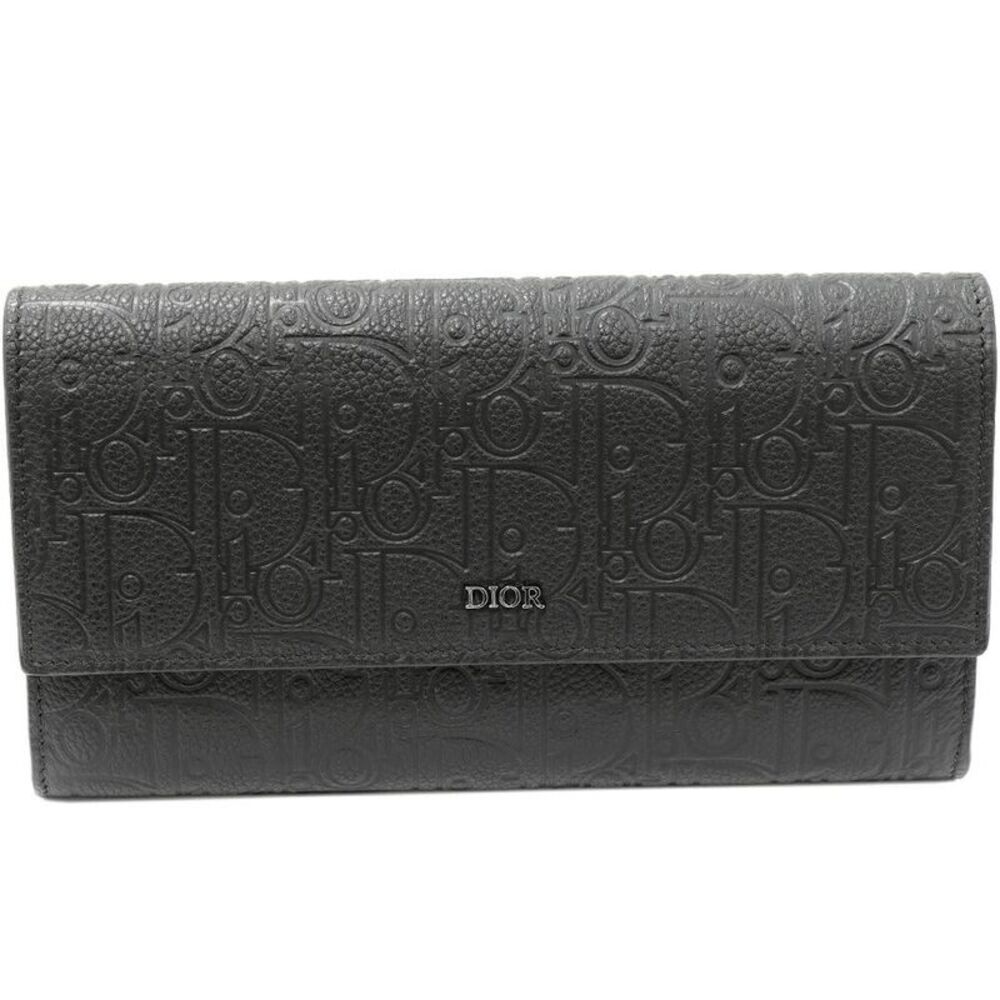 Christian Dior Calfskin Dior Gravity Long Flap Wallet Long Wallet
